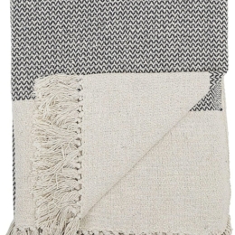 Plaid en coton 160x130 cm gris clair - Bloomingville