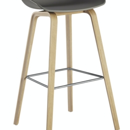 Tabouret de bar About a stool AAS 32 / H 75 cm - Plastique & pieds bois - Hay sur commande déclinaison en  15 couleurs