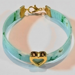 Bracelet enfant liberty turquoise/cœur doré