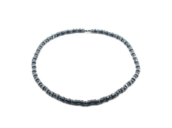 Collier magnétique noir hématite