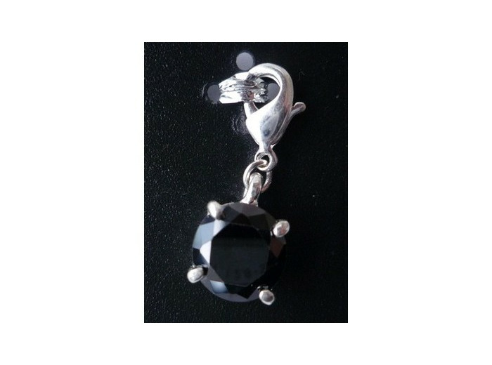 Pendentif pierre en verre noir