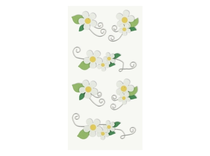 Stickers 3D "Fleurs Blanches"