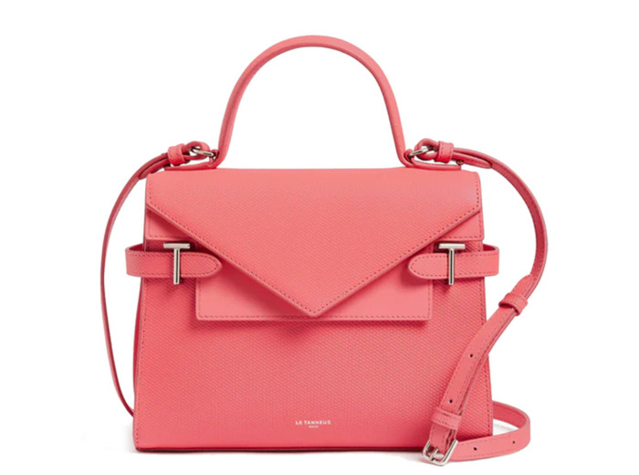 Le Tanneur Emilie Sac à main moyen double rabat cuir Flamingo