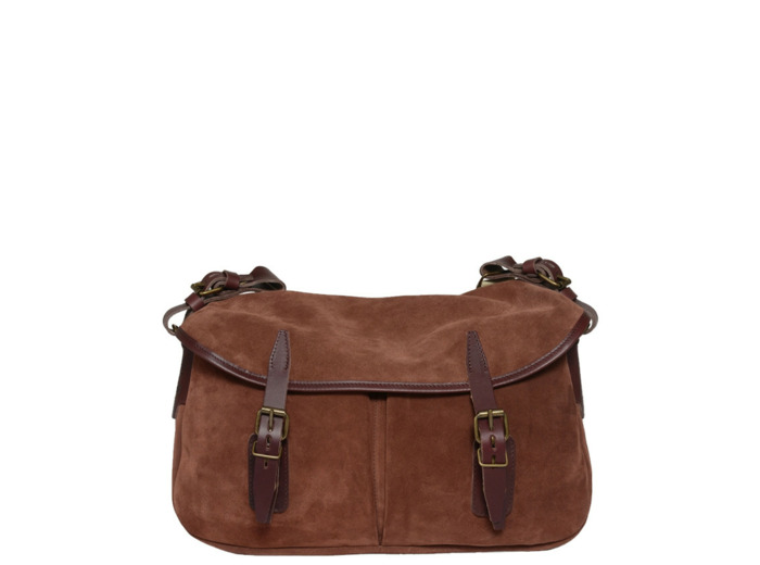 Bleu de Chauffe Sac Musette S Cuir Velours Marron Rubis