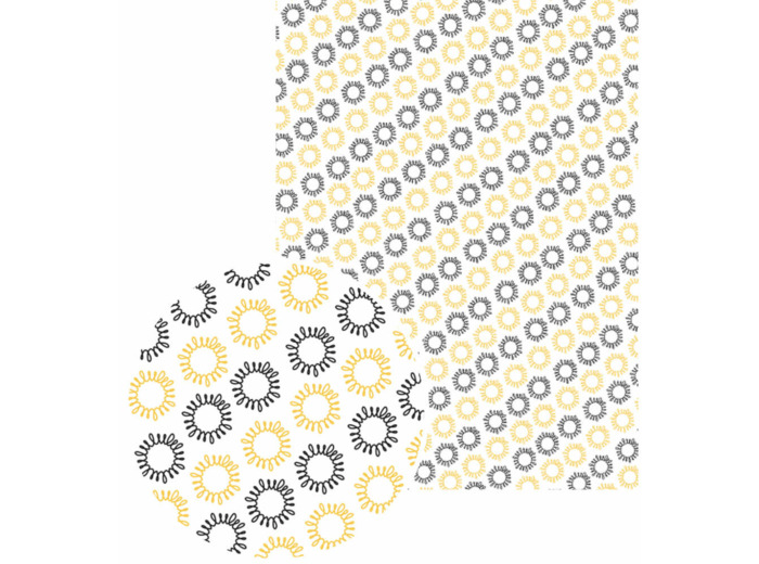 Papier "Gluepatch" - Soleil noir jaune