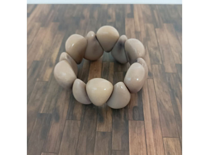 Bracelet Kim beige en ivoire végétal