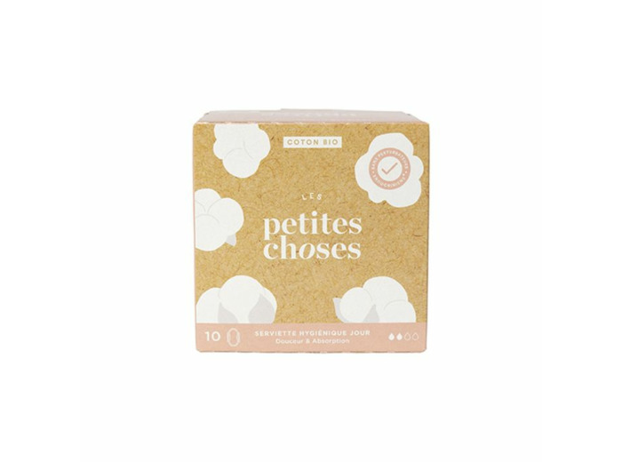 Serviettes Hygiéniques Jour Coton Bio Boîte de 10 Les Petites Choses