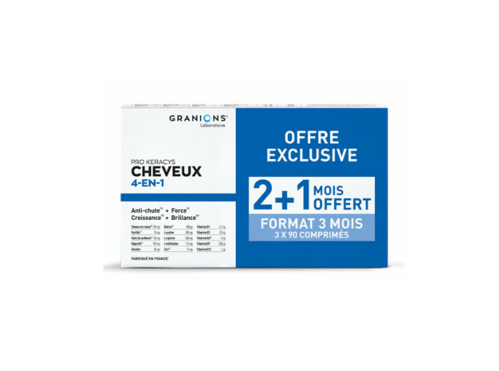 Pro Keracys Cheveux 4en1 3x90 comprimés Granions