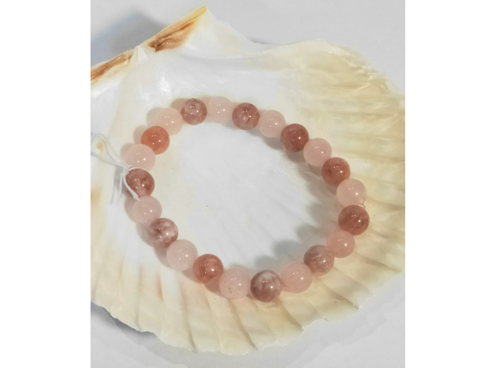 Agate rose, pierre de lune