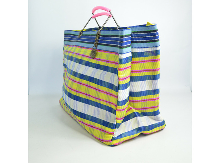 Le Voyage en Panier Ecolette Cabas Jaune Marine