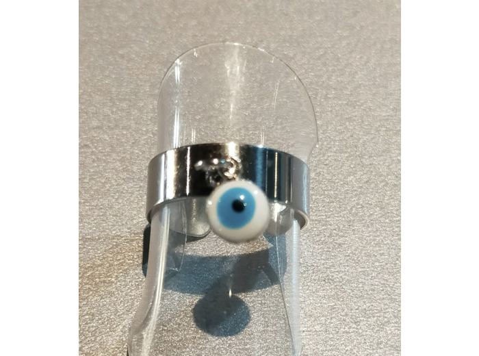 Bague breloque œil porte bonheur