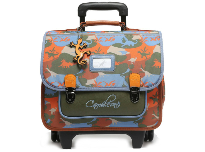 Caméléon Rétro Cartable A Roulettes 35cm Orange Dino