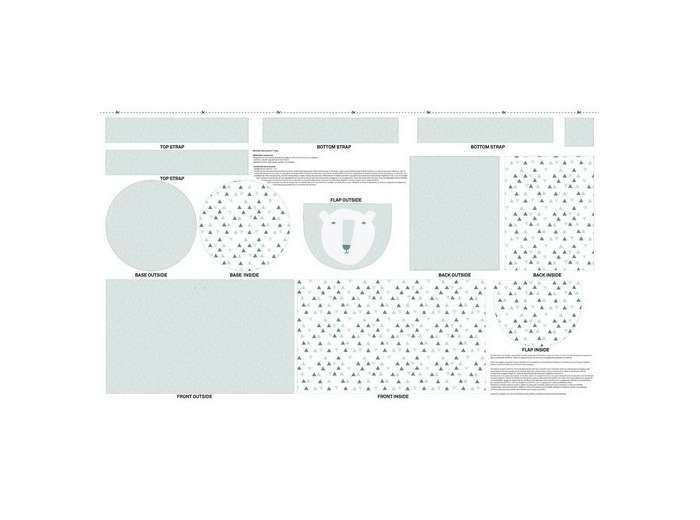 Coupon Tissu Polar Bear bag panel, Katia fabrics