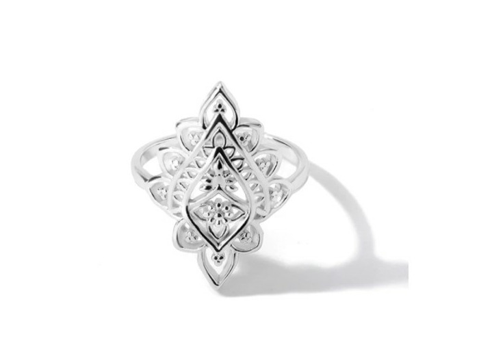 Bague en acier inoxydable géométrique argenté