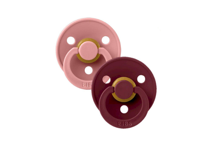 Tétines Rondes Bibs T1 Colour rose / aubegine
