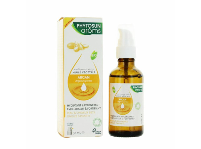 Huile Vegetale Argan Peaux Et Cheveux Secs Bio 50ml Phytosun Aroms