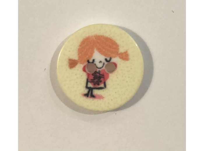 Bouton fillette jaune