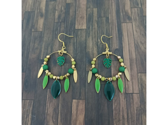 B.O. créoles doré/vert