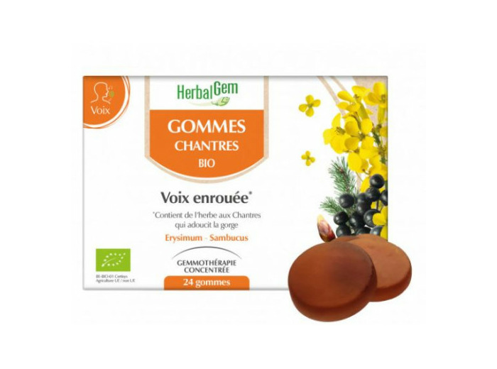 HERBALGEMN GOMMES CHANTRES BIO BTE 24