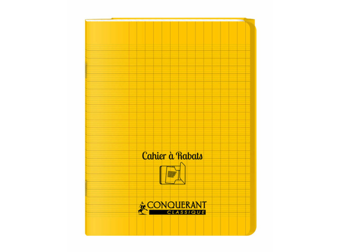 Cahier à rabats 17x22 - 96 pages - Séyès - Polypro jaune