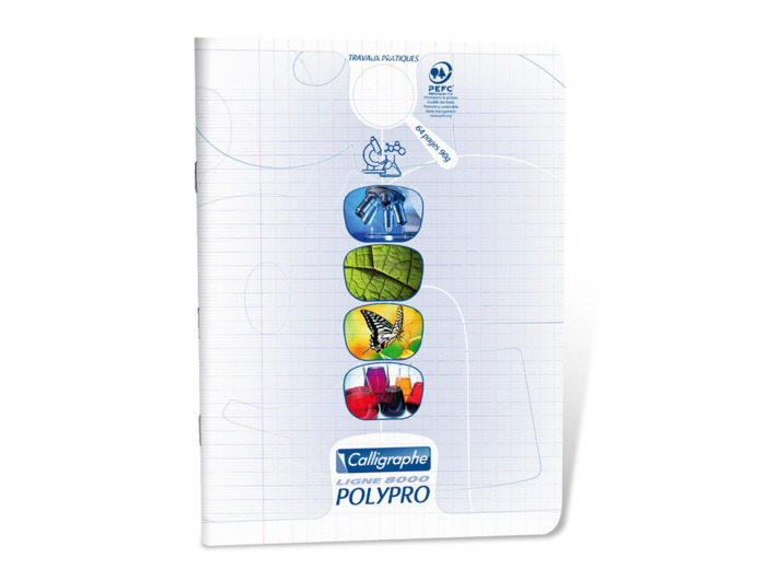Cahier 17x22 - Travaux pratiques - 64 pages - Polypro incolore