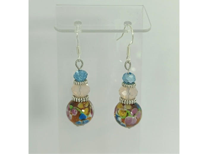 B.O. perles en verre multicolor