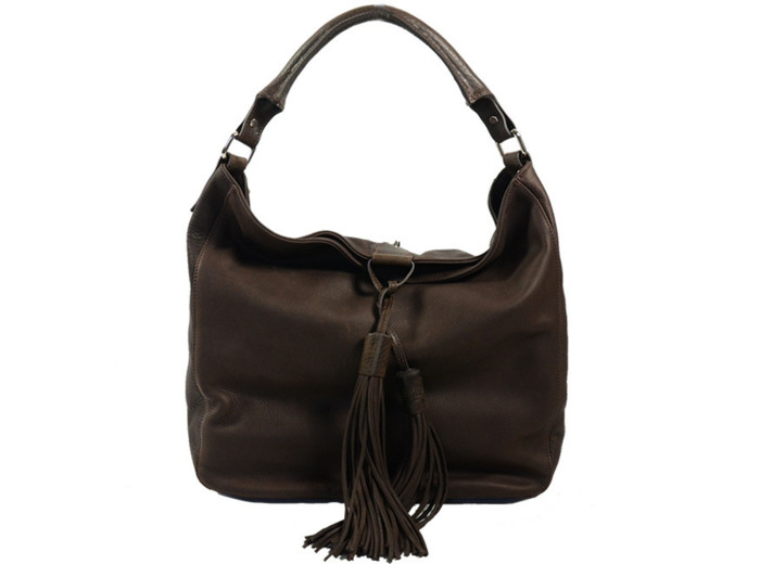 Berthille Hermine Sac Shopping Cuir Gras Marron