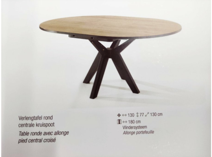 Table ronde avec allonge