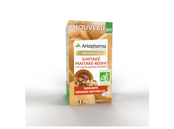 Shiitaké Maitaké-Reishi Bio x40 gélules Arkogélules Arkopharma