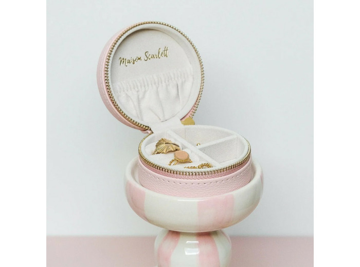 Maison Scarlett Boîte A Bijoux De Voyage Yvonne En Cuir PU Rose