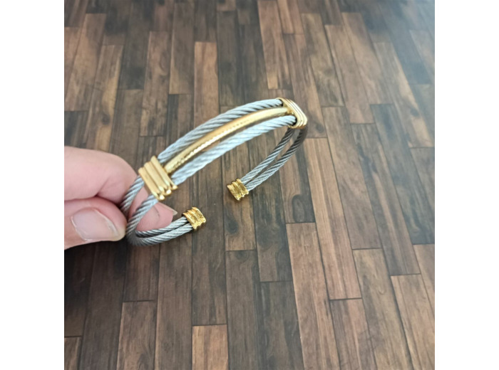 Bracelet homme acier inoxydable torsadé