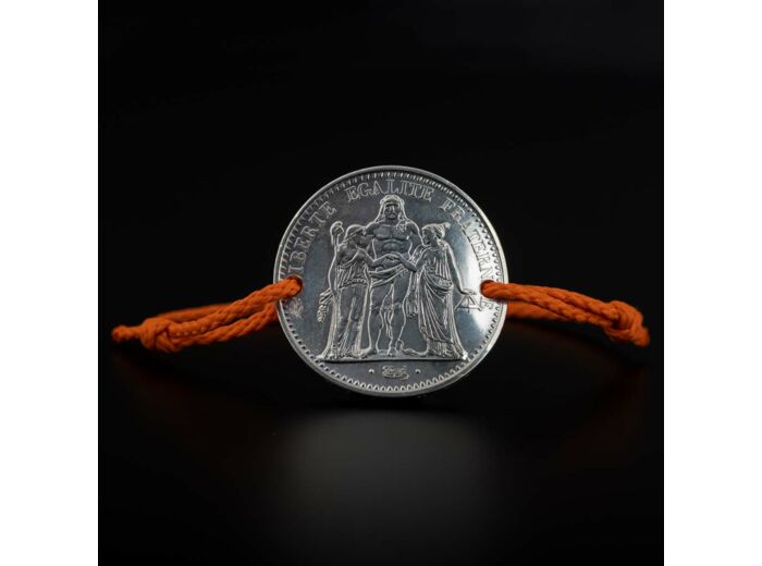 Bracelet cordon et pièce 10 francs