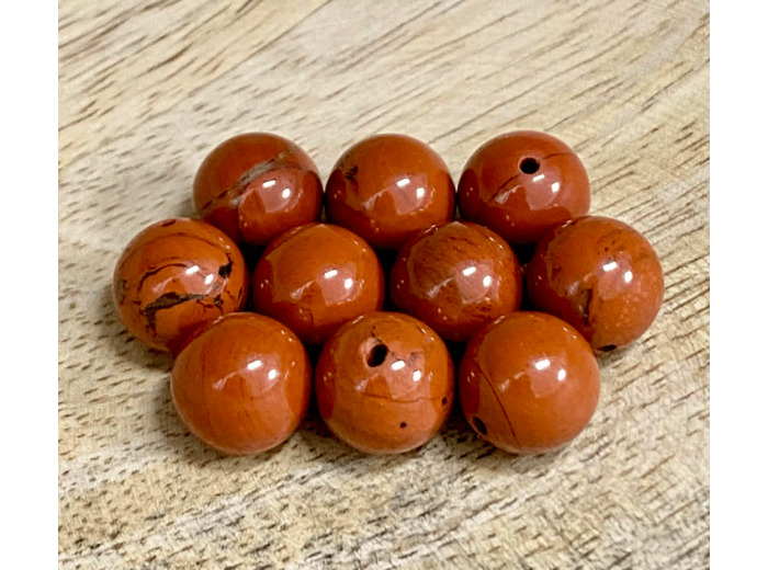 PERLES JASPE ROUGE