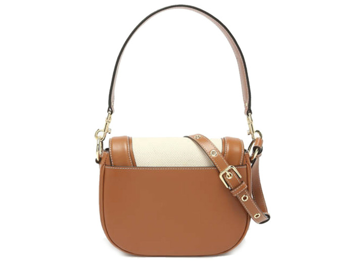 Le Tanneur Ella Sac bandoulière En Toile et Cuir Naturel Tan