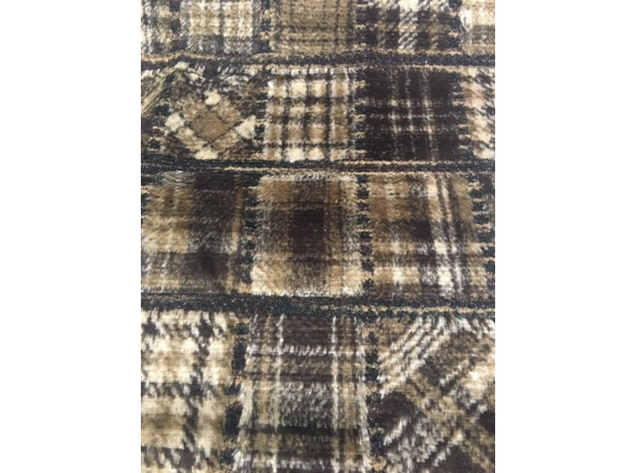 Tissu fourrure patchwork tissage marron