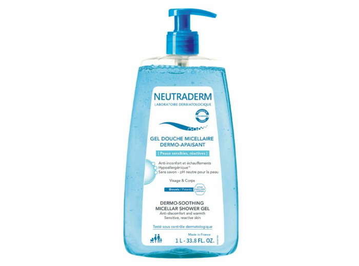 Gel Douche Micellaire Dermo-Apaisant 1L Peaux sensibles, réactives Neutraderm