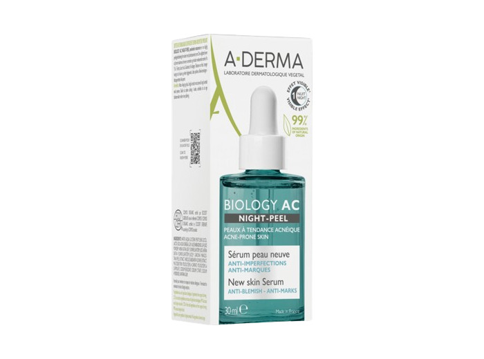 A-DERMA BIOLOGY AC NIGHT PEEL SER 30ML