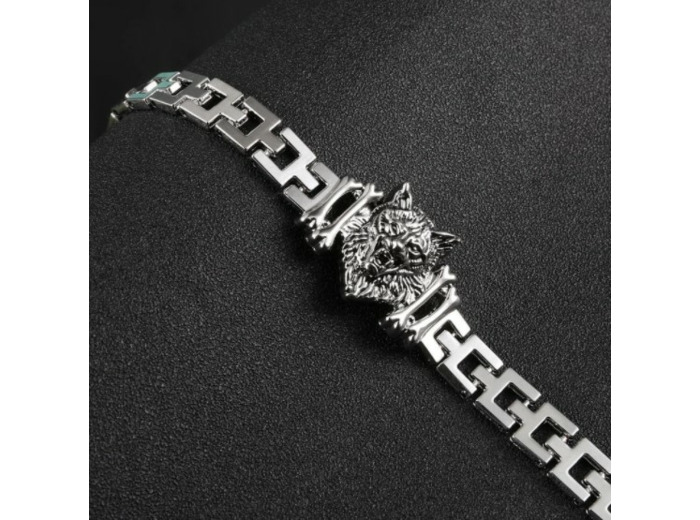 Bracelets en acier inoxydable tête de loup