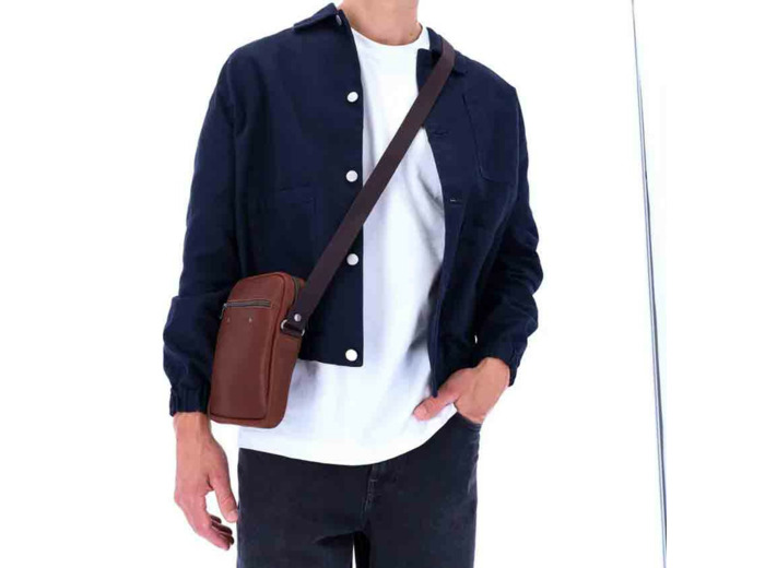 Ateliers Fourès Sacoche Classique En Cuir Zephyr Cognac