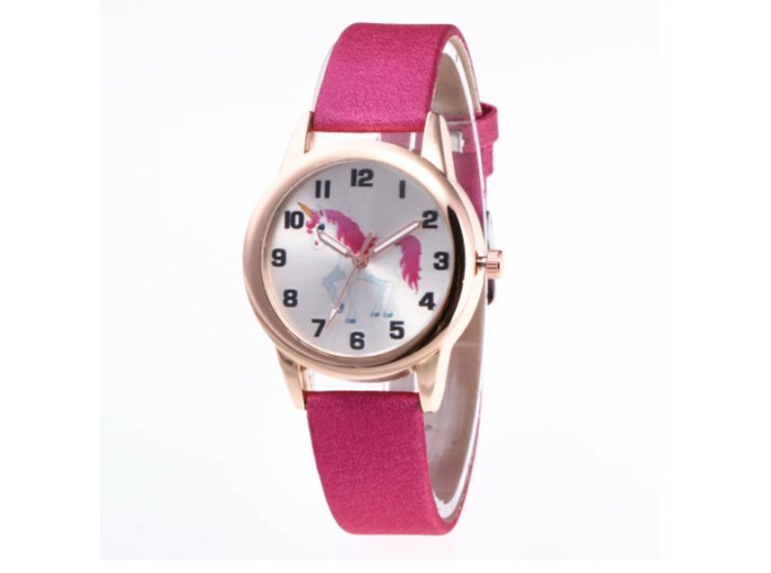 Montre enfant rose licorne