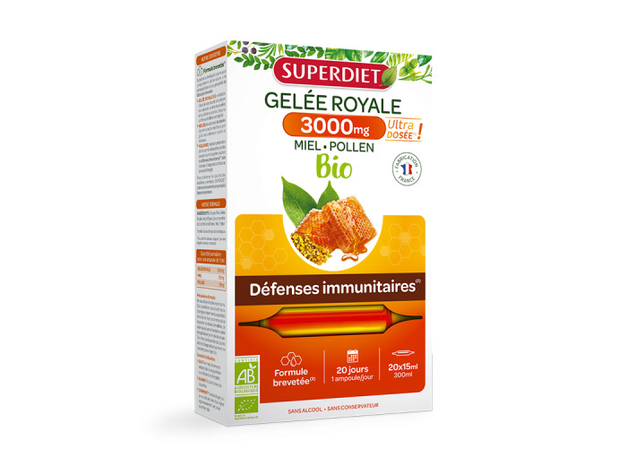 SUPERDIET GELEE ROYALE 3000MG BIO 20X15ML