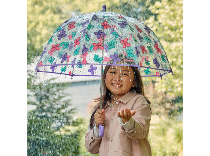 Isotoner Parapluie Enfant Cloche Manuel PVC Papillons