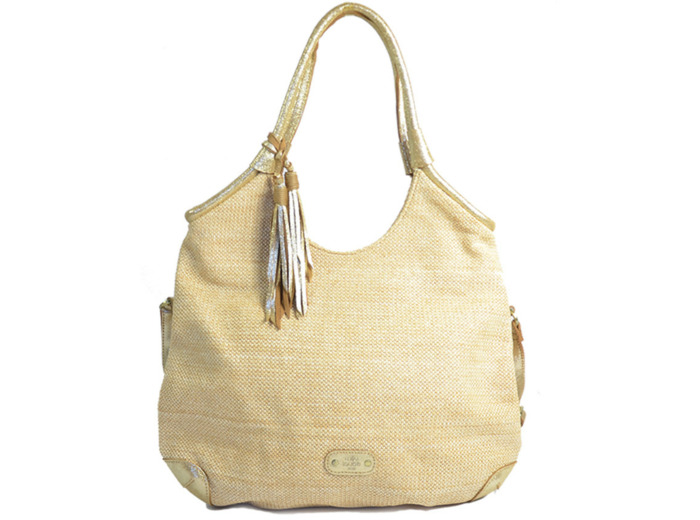 Mila Louise Pold CM Sac Hobo Toile et Cuir Ambre