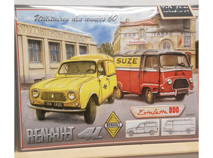 Tôle imprimée relief 4L Renault Estafette