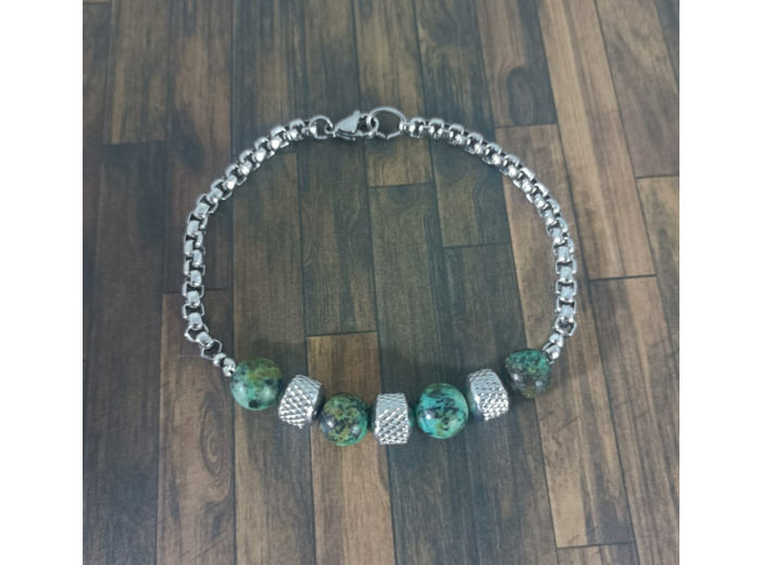 Bracelet-chaîne homme agate africaine