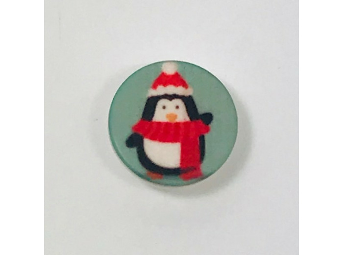 Bouton pingouin père noël 15 mm