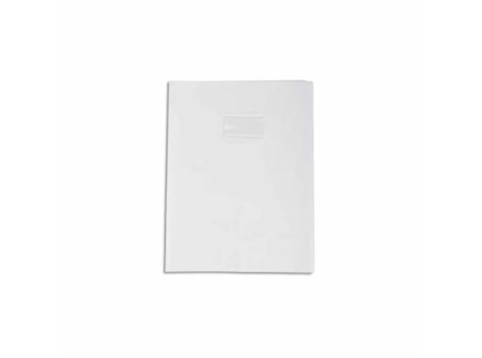 Protège-cahier "Grain cuir" - 17x22 - Blanc