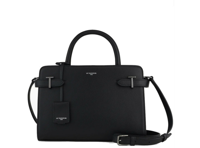 Le Tanneur Emilie Moyen Sac À Main En Cuir Grainé Noir