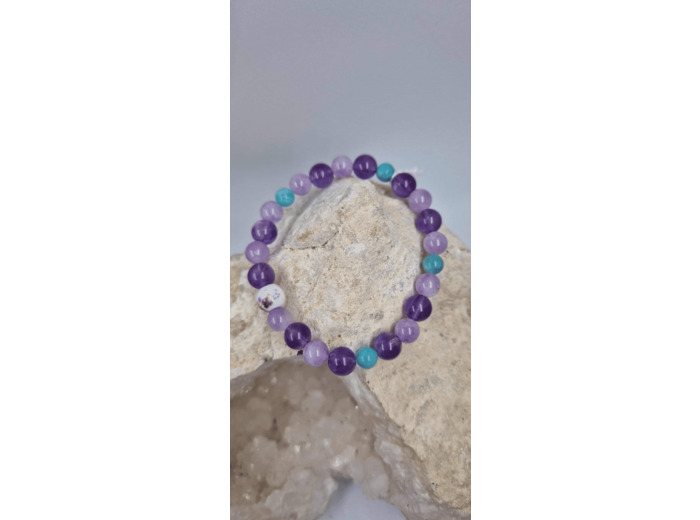 Bracelet amethyste lavande et amazoniste OLPA1951