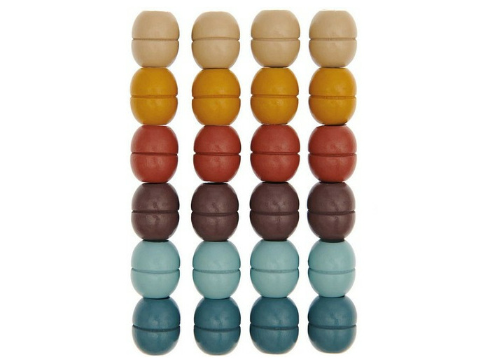 Perles de macramé en bois, multi couleur